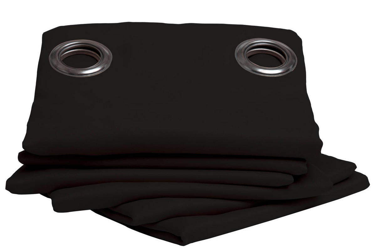 VERDUNKELUNGSVORHANG black-out (lichtundurchlässig)  - Schwarz, Basics, Textil (145/260cm)
