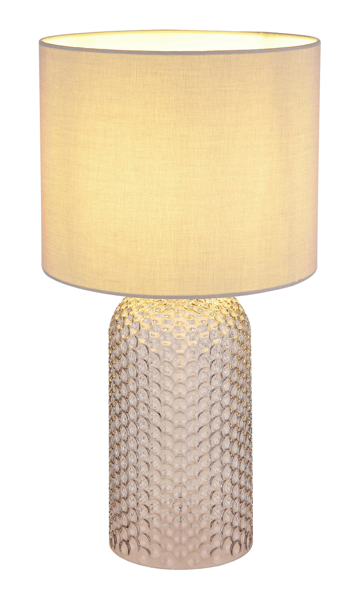 STOLNÍ LAMPA, E27, 26,5/50 cm  - šedá/bílá, Basics, textil/plast (26,5/50cm) - Globo