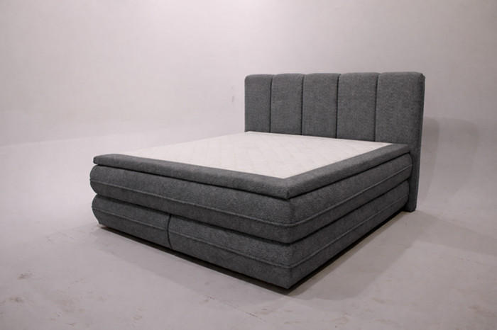 Pat Boxspring, 160/200 cm, gri - gri, Modern, materiale naturale/lemn (160/200cm) - Voleo