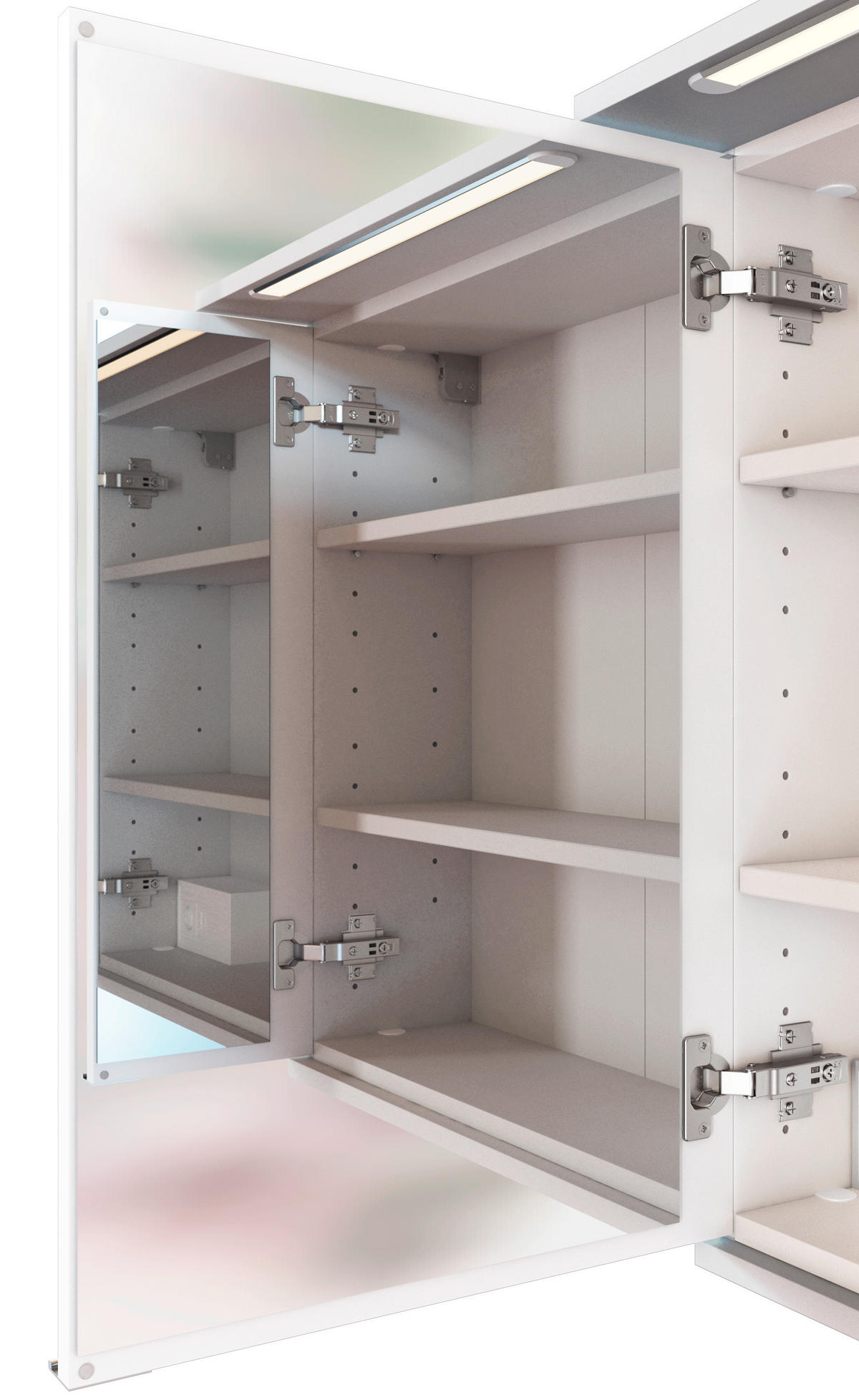 SPIEGELSCHRANK 80/67/20 cm  - Chromfarben/Weiß, KONVENTIONELL, Glas/Holzwerkstoff (80/67/20cm) - Xora