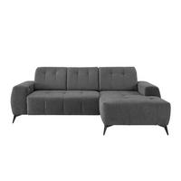 ECKSOFA Anthrazit Chenille  - Anthrazit/Schwarz, MODERN, Textil/Metall (258/180cm) - Livetastic
