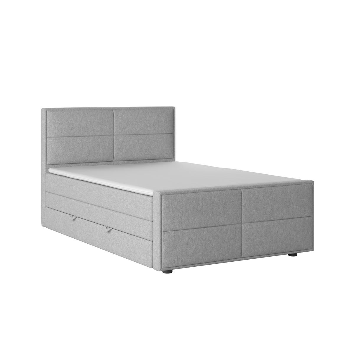 BOXSPRINGBETT 140/200 cm  in Silberfarben  - couleur argentée, Modern, textile/métal (140/200cm) - MID.YOU