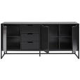 SIDEBOARD  in 180/79/40 cm  - Anthrazit/Schwarz, Design, Holzwerkstoff/Metall (180/79/40cm) - Novel
