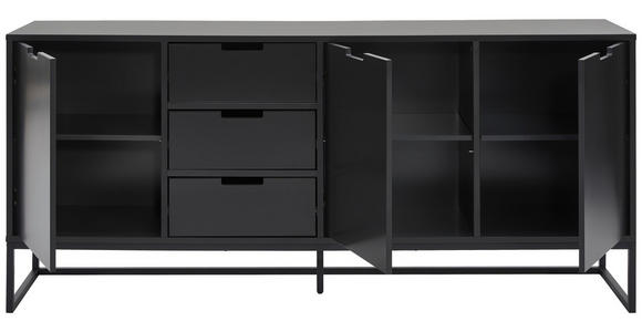 SIDEBOARD in 180/79/40 cm - Anthrazit/Schwarz, Design, Holzwerkstoff/Metall (180/79/40cm) - Novel