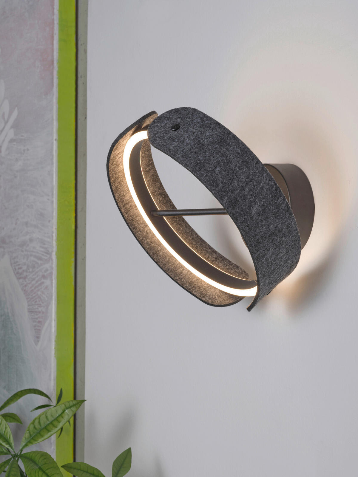LED-WANDLEUCHTE 27,5/18,5 cm   - Dunkelgrau, Basics, Kunststoff/Textil (27,5/18,5cm) - Osram