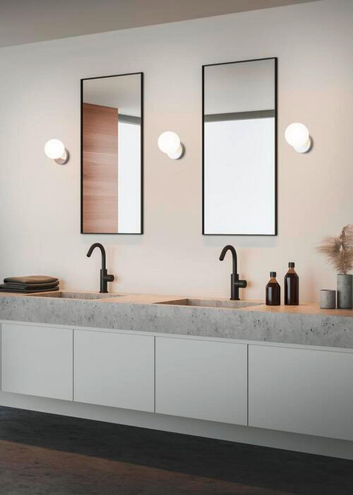 BADEZIMMER-WANDLEUCHTE Lis 12/14 cm   - Chromfarben/Weiß, Design, Glas/Metall (12/14cm) - Helestra