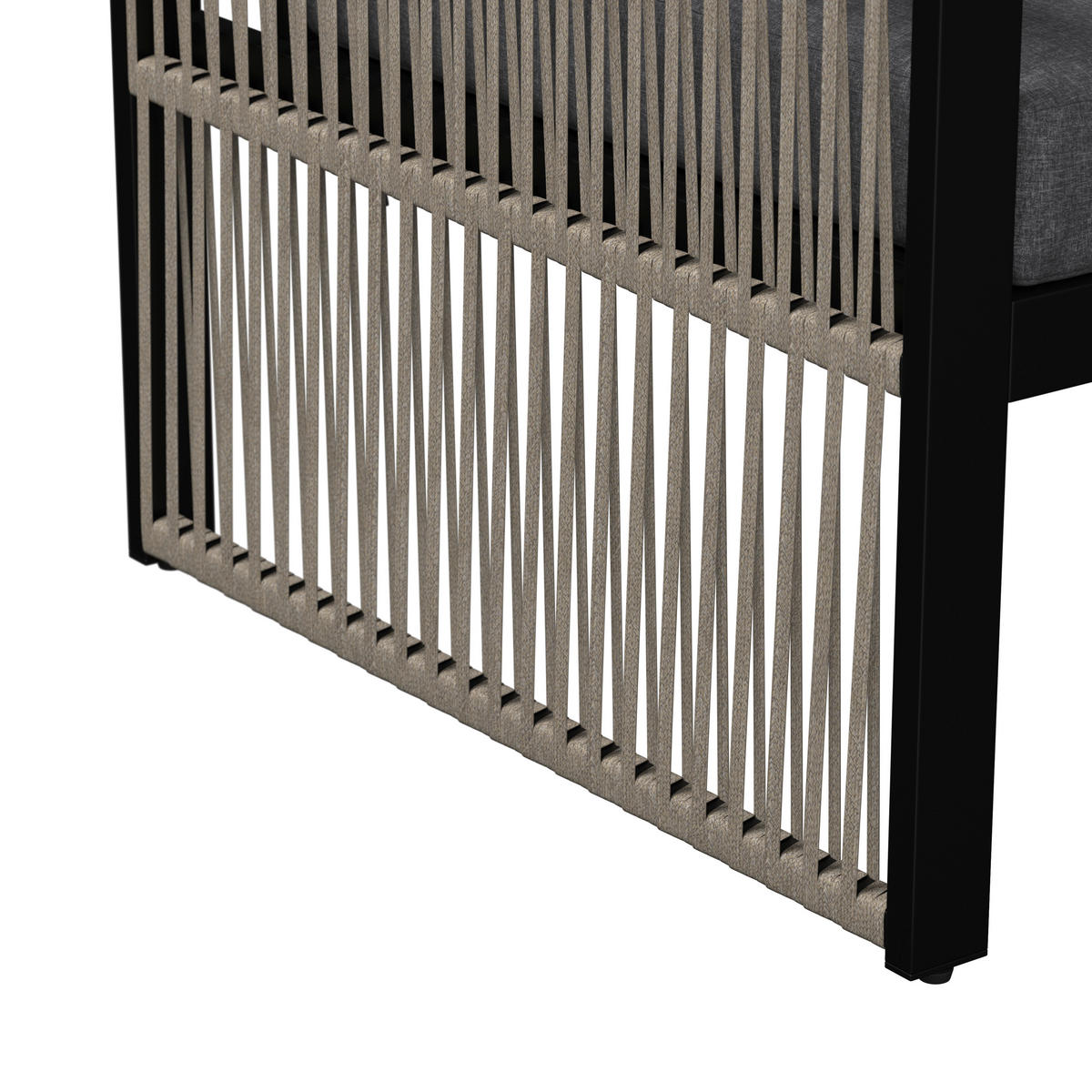 LOUNGESOFA  - Anthrazit/Teakfarben, MODERN, Holz/Metall (190/75.5/73cm) - Ambia Garden