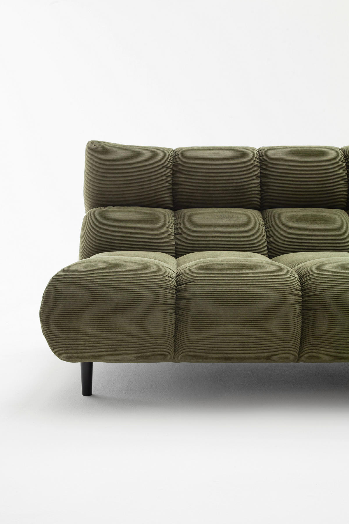 ECKSOFA Feincord Schilfgrün  - Schilfgrün/Schwarz, Design, Holz/Textil (288/215cm) - Pure Home Lifestyle