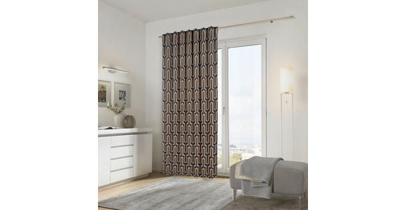 FERTIGVORHANG  blickdicht  140/245 cm   - Goldfarben/Petrol, Design, Textil (140/245cm) - Dieter Knoll