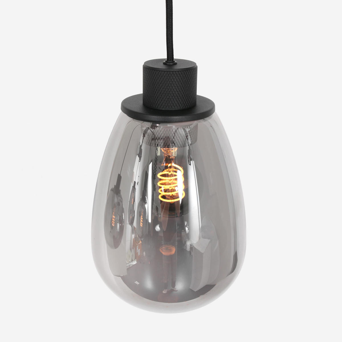 PENDELLEUCHTE  30/200/100 cm   - Schwarz, Trend, Glas/Metall (30/200/100cm)