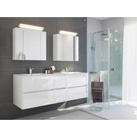 BADEZIMMER 3-teilig  in 170 cm  - Weiß Hochglanz, Trend, Glas/Holzwerkstoff (170cm) - MID.YOU