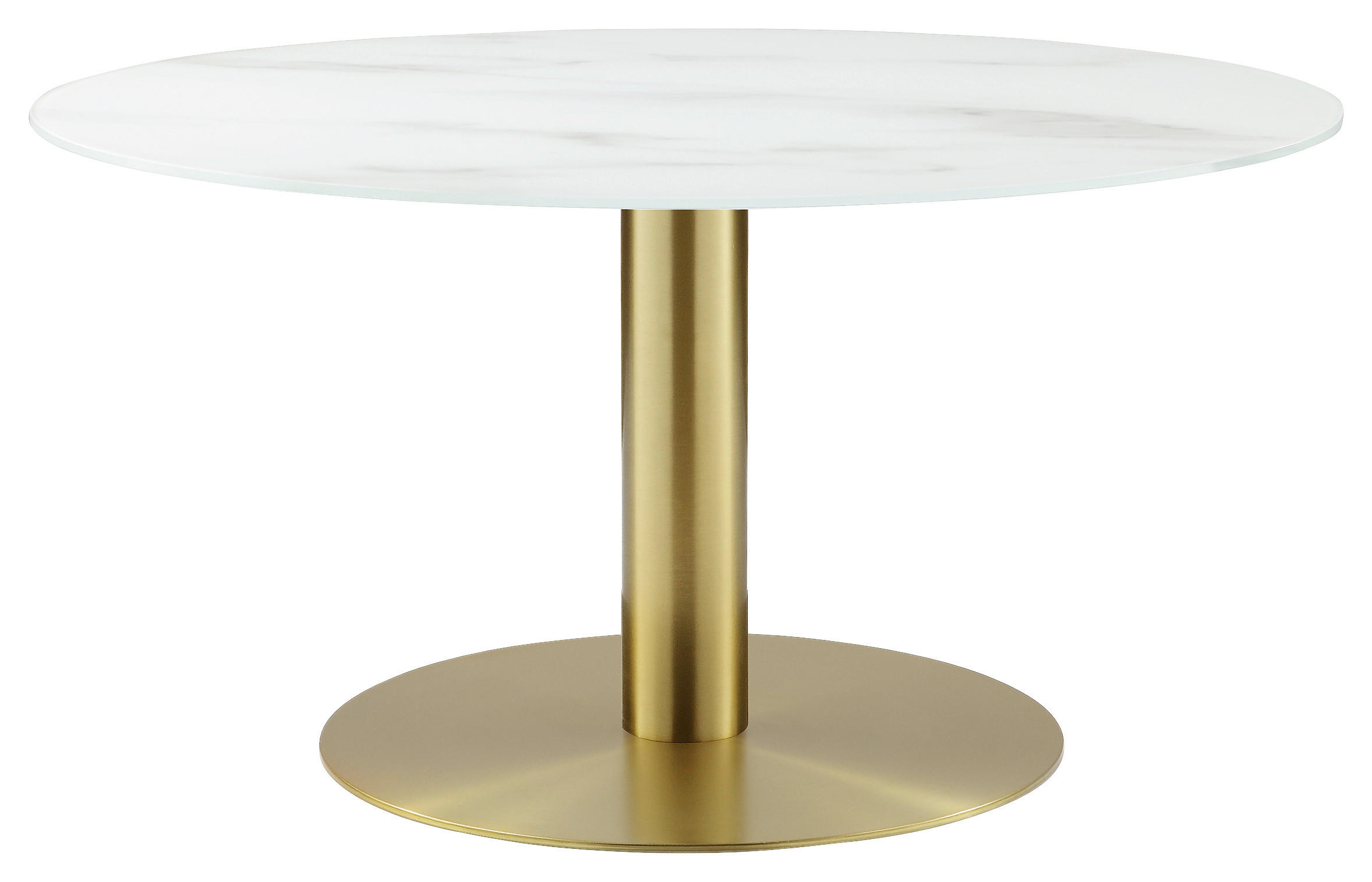 COUCHTISCH Kristallglas 80/80/45 cm rund Weiß, Goldfarben  - Goldfarben/Weiß, Design, Glas/Metall (80/80/45cm) - Ambia Home