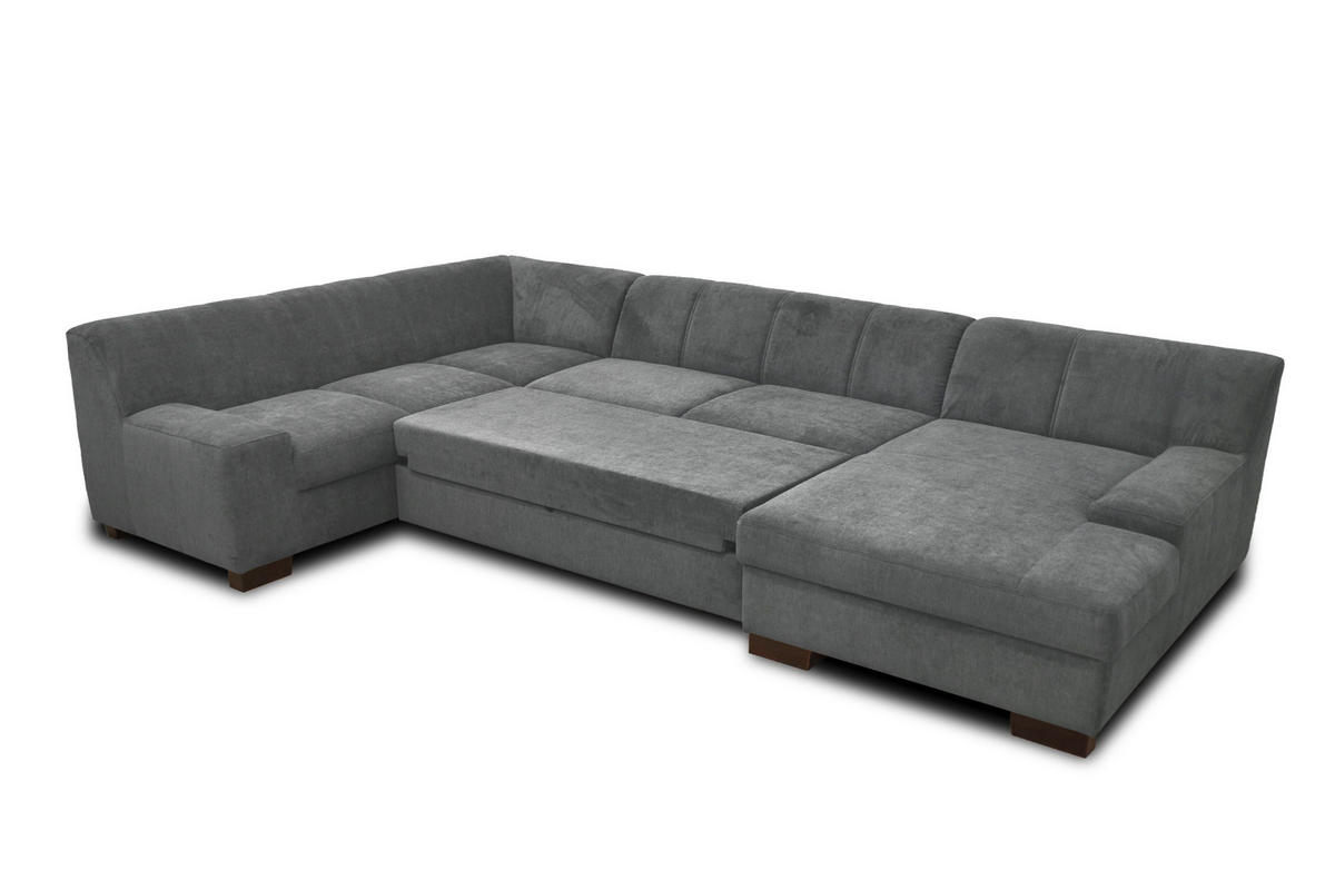WOHNLANDSCHAFT Anthrazit Webstoff  - Wengefarben/Anthrazit, Design, Holz/Textil (212/328/153cm) - MID.YOU