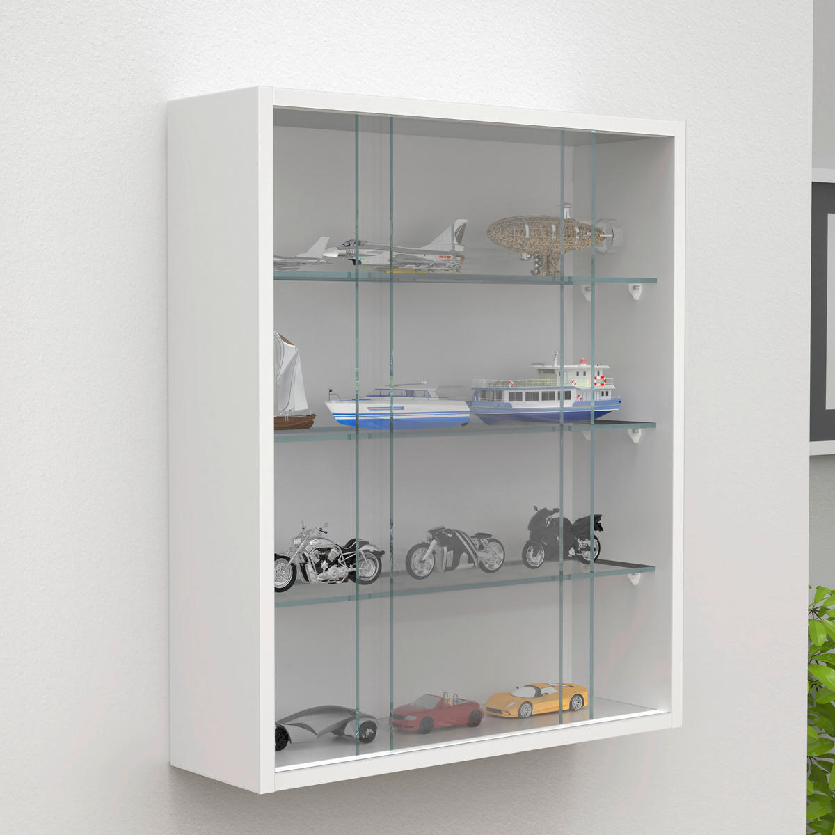 HÄNGEVITRINE in Weiss  - Weiss, Design, Glas/Holzwerkstoff (50/60/15cm) - MID.YOU