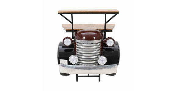 BARSCHRANK in Schwarz, Chromfarben, Dunkelrot  - Chromfarben/Schwarz, Trend, Holz/Kunststoff (97/109/71cm) - Ambia Home