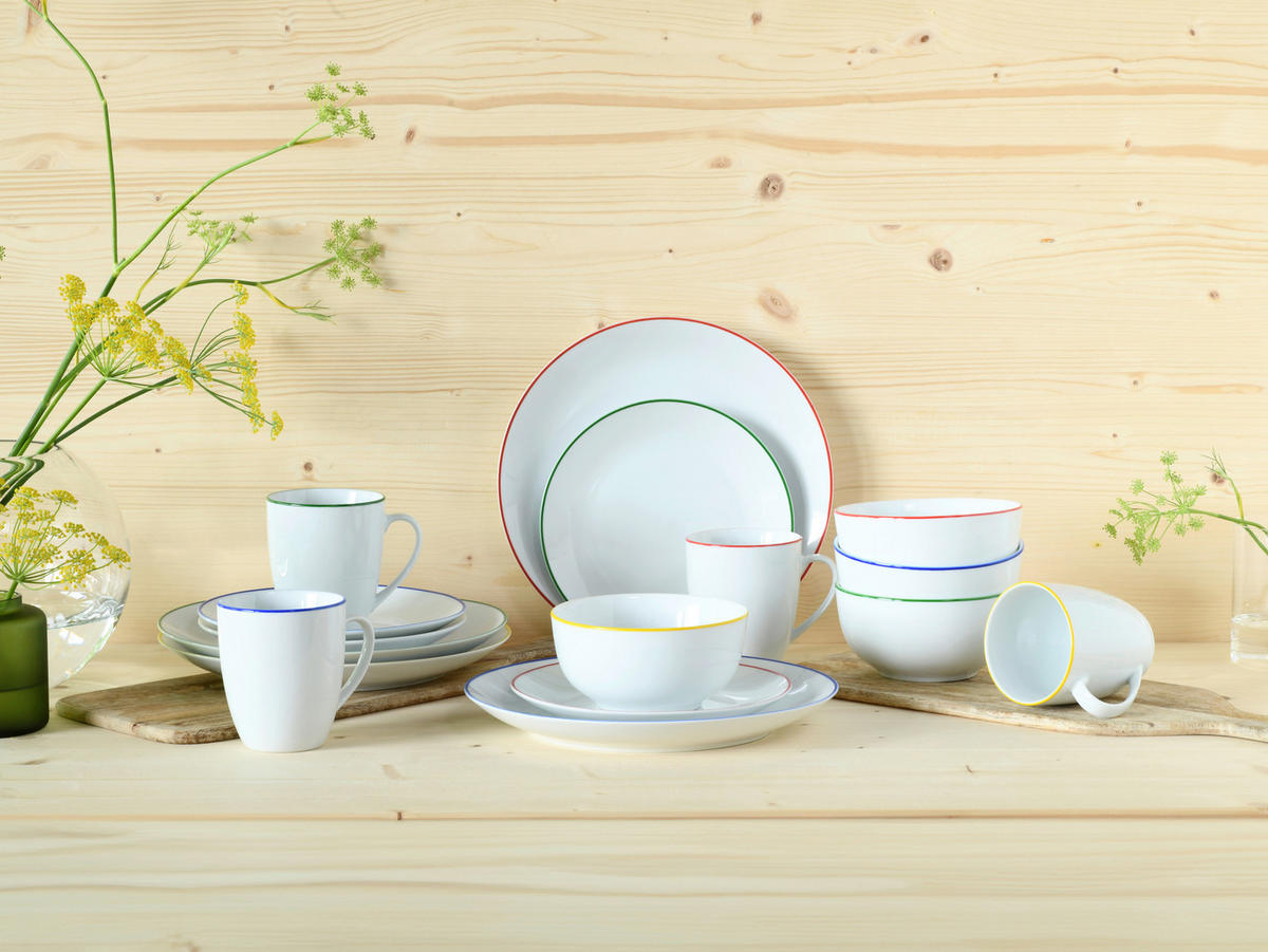 KOMBISERVICE Luna Color Line 16-teilig  - Multicolor, Basics, Keramik (33/32/31cm) - Creatable