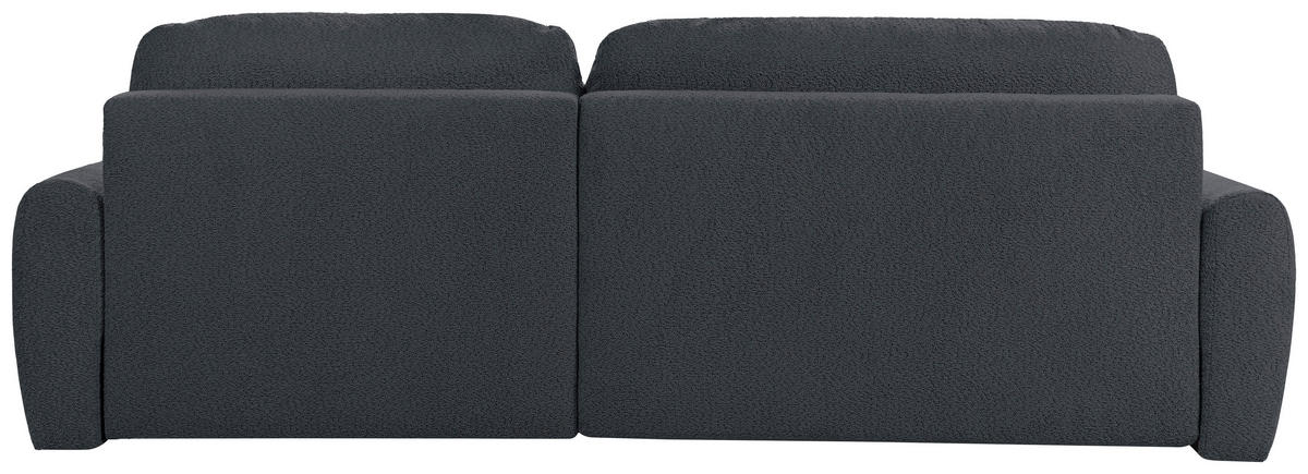 ECKSOFA LUNA Grau Struktur, Bouclé  - Schwarz/Grau, Design, Kunststoff/Textil (260cm) - Livetastic