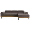 ECKSOFA  in Mikrofaser Anthrazit  244/157 cm  - Anthrazit/Schwarz, KONVENTIONELL, Textil/Metall (244/157cm) - Cotta