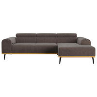 ECKSOFA Anthrazit Mikrofaser  - Anthrazit/Schwarz, KONVENTIONELL, Textil/Metall (244/157cm) - Cotta