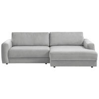 ECKSOFA in Cord Grau  - Schwarz/Grau, Modern, Textil (250/176cm) - Trendmanufaktur
