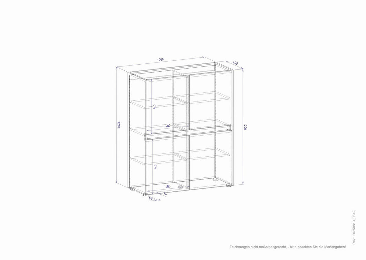HIGHBOARD  100/122/40 cm  - Eichefarben/Anthrazit, Design, Holzwerkstoff/Kunststoff (100/122/40cm) - Modante