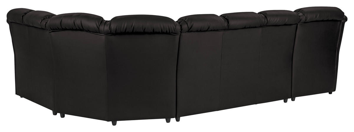 WOHNLANDSCHAFT in Lederlook Schwarz  - Schwarz, Konventionell, Kunststoff/Textil (165/333/216cm) - Livetastic