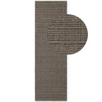 WOLLTEPPICH 80/250 cm Camden Grau, Dunkelbraun rechteckig  - Dunkelbraun/Grau, KONVENTIONELL, Textil (80/250cm) - Ted Baker