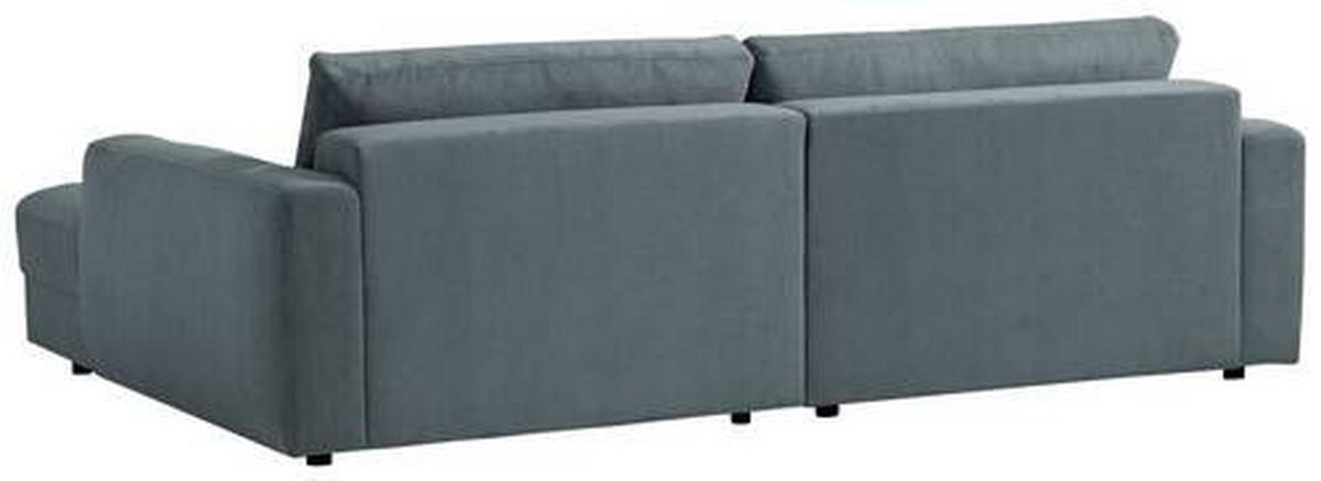 ECKSOFA in Cord Blaugrau  - Blaugrau/Schwarz, Modern, Textil (250/176cm) - Trendmanufaktur