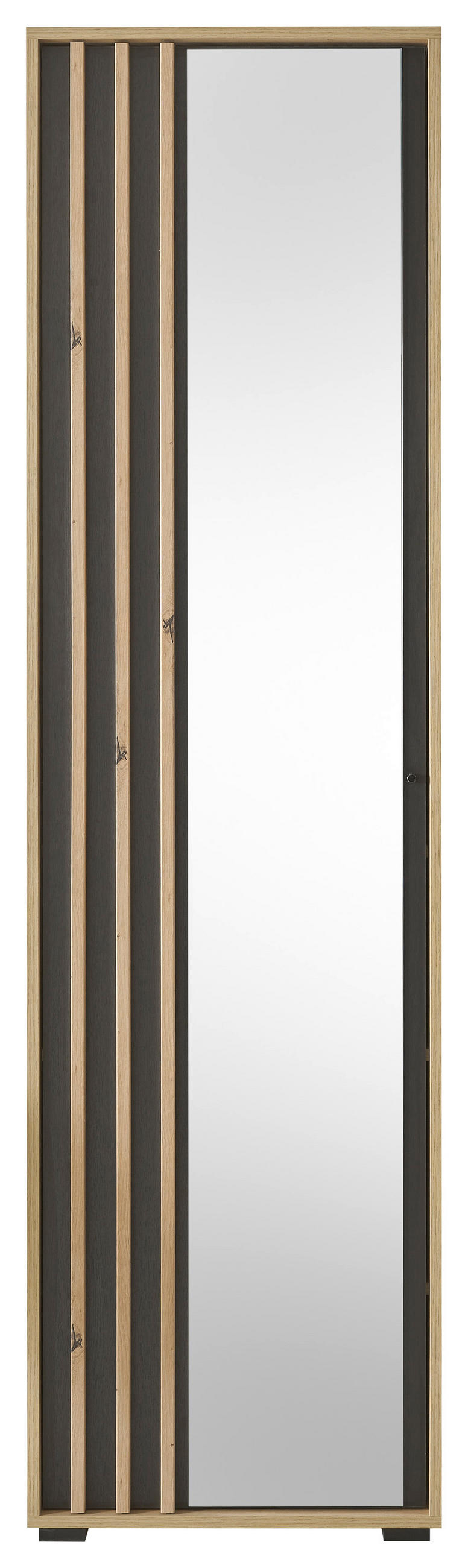GARDEROBENSCHRANK Volano in 57/195/38 cm - Schwarz/Eiche Artisan, Design, Glas/Holzwerkstoff (57/195/38cm) - Carryhome