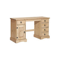 SCHREIBTISCH 140/48/76 cm  in Honig  - Schwarz/Honig, Natur, Holz/Metall (140/48/76cm) - Livetastic