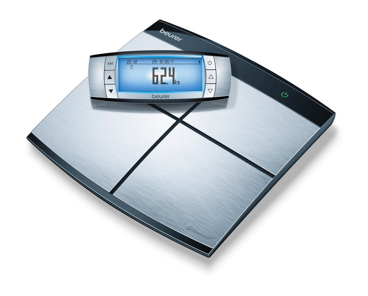 KÖRPERANALYSEWAAGE - Edelstahlfarben/Schwarz, Basics, Metall (48.1/8.2/42.3cm) - Beurer