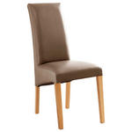 STUHL  in Lederlook Textil  - Buchefarben/Cappuccino, KONVENTIONELL, Holz/Textil (47/102/57cm) - Carryhome