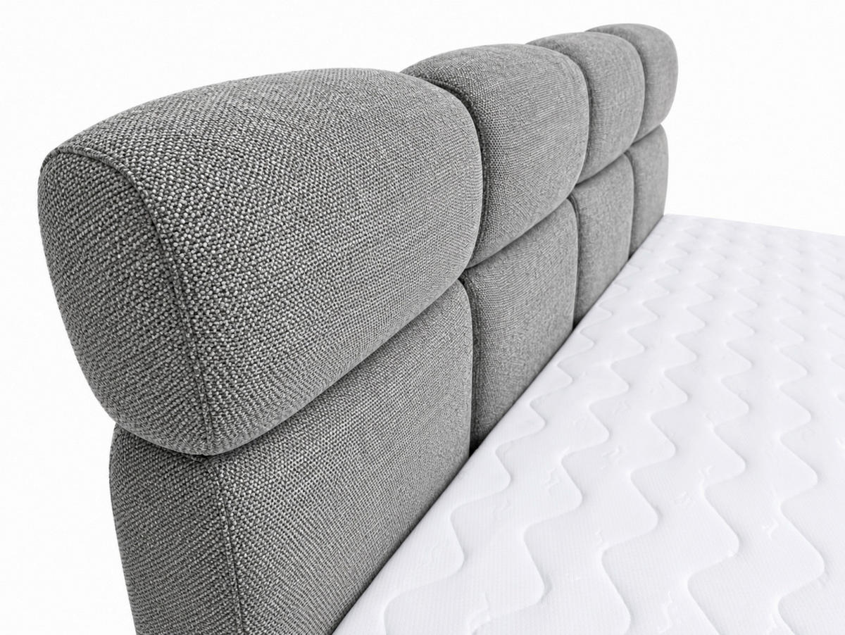 BOXBETT 140/200 cm,  in Grau, Bettkasten, Topper,  - Chromfarben/Grau, MODERN, Holz/Kunststoff (140/200cm) - MID.YOU