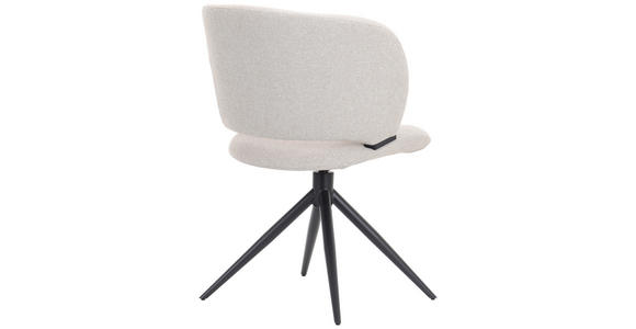 STUHL in Eisen Mikrofaser Holz, Metall, Textil - Beige/Schwarz, MODERN, Holz/Textil (56,5/79,5/64cm) - Hom`in