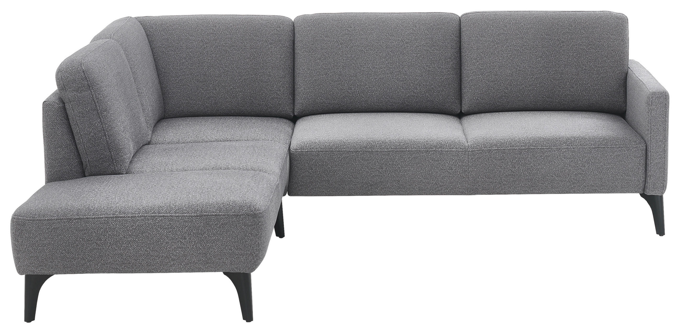 ECKSOFA  in Mikrofaser Grau  218/255 cm  - Schwarz/Grau, Design, Textil/Metall (218/255cm) - Elegando