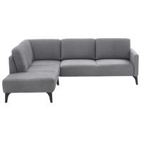 ECKSOFA  in Mikrofaser Grau  218/255 cm  - Schwarz/Grau, Design, Textil/Metall (218/255cm) - Elegando