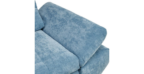 ECKSOFA  in Flachgewebe Pastellblau  204/341 cm  - Pastellblau/Schwarz, Design, Textil/Metall (204/341cm) - Xora