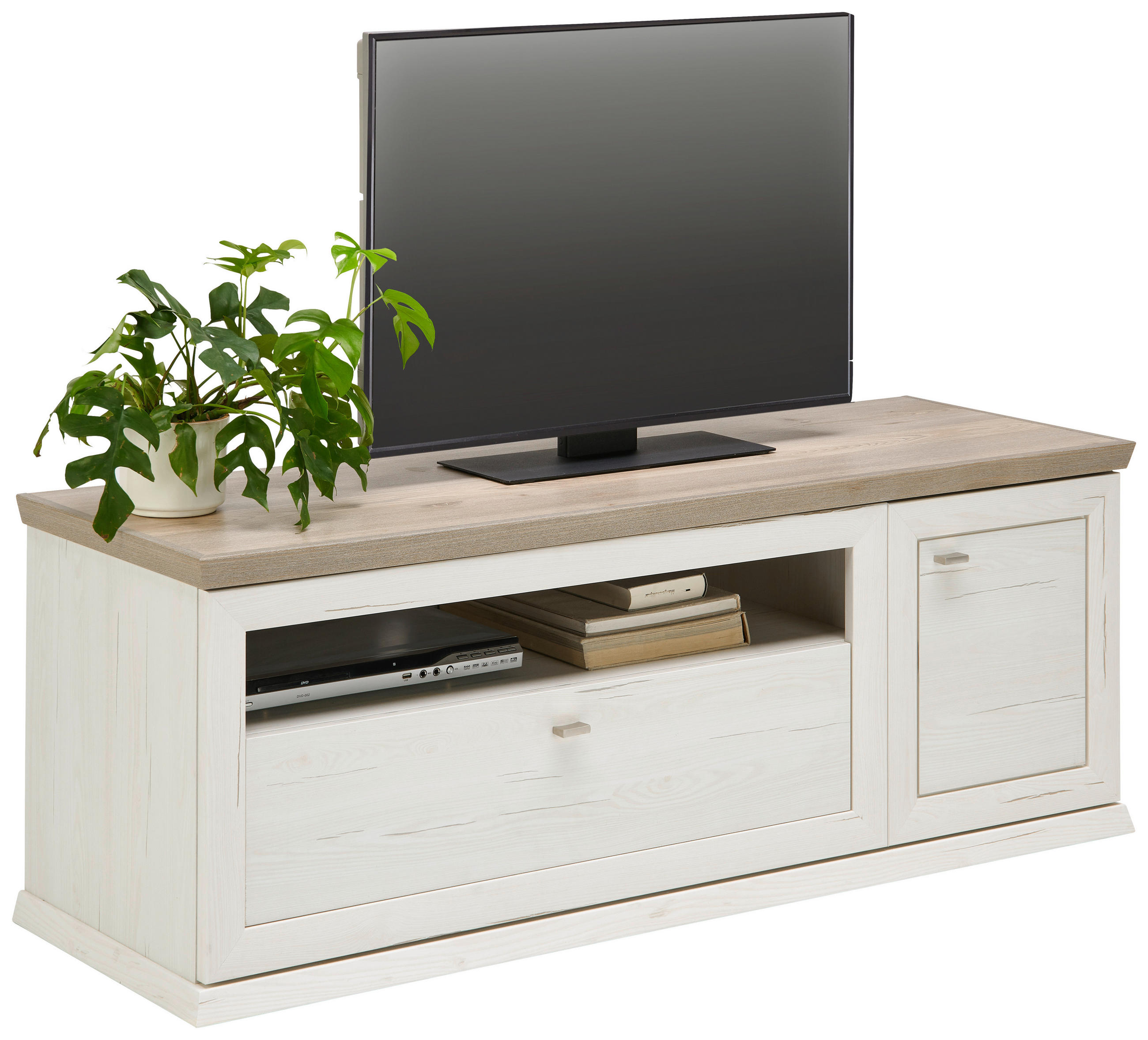 TV DIEL  - sivá/biela, Lifestyle, kov/kompozitné drevo (150/55,4/50,3cm) - Hom`in