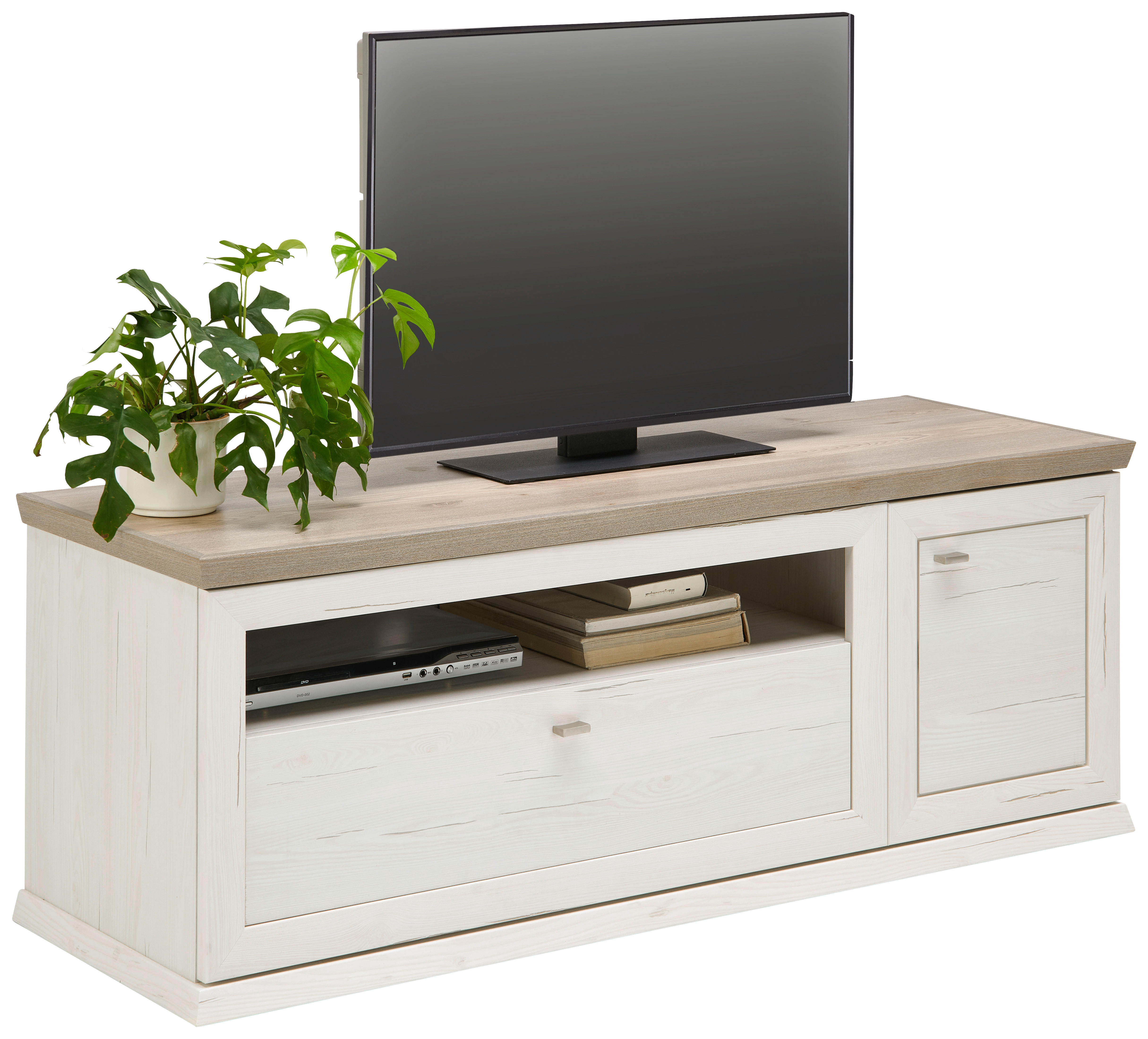TV DIEL sivá, biela - sivá/biela, Lifestyle, kov/kompozitné drevo (150/55,4/50,3cm) - Hom`in