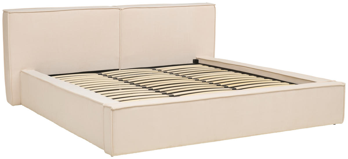 POLSTERBETT 180/200 cm  in Beige  - Beige/Schwarz, Modern, Holz/Kunststoff (180/200cm) - Livetastic