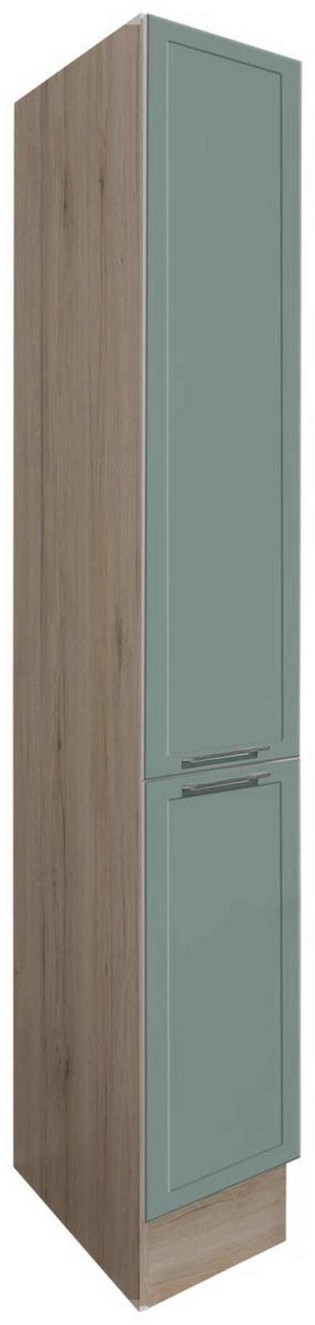 APOTHEKERSCHRANK 30/211/57 cm  in Eiche San Remo, Grün  - Chromfarben/Eiche San Remo, Design, Holzwerkstoff/Metall (30/211/57cm) - MID.YOU