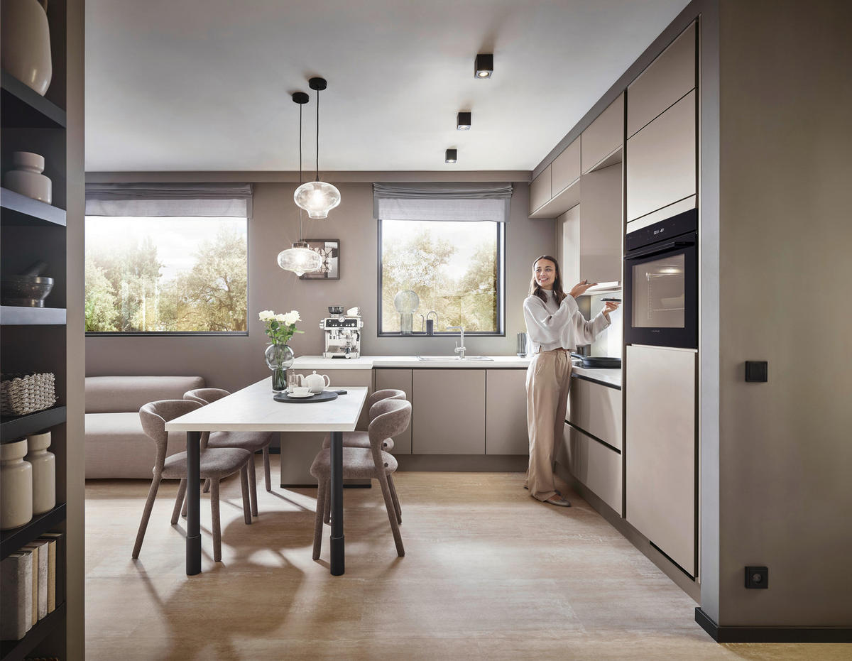 EINBAUKÜCHE   - Grau, Design, Holzwerkstoff - Xora