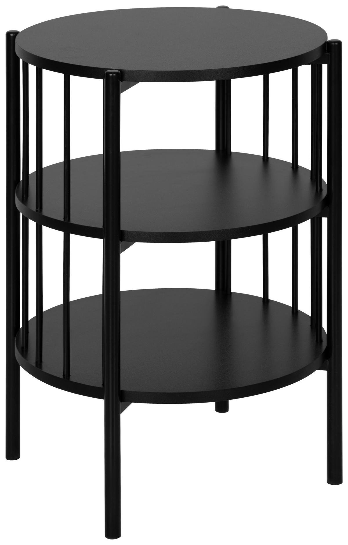 BEISTELLTISCH 43,8/43,8/60 cm Schwarz rund  - Schwarz, Trend, Holzwerkstoff/Metall (43,8/43,8/60cm) - Xora