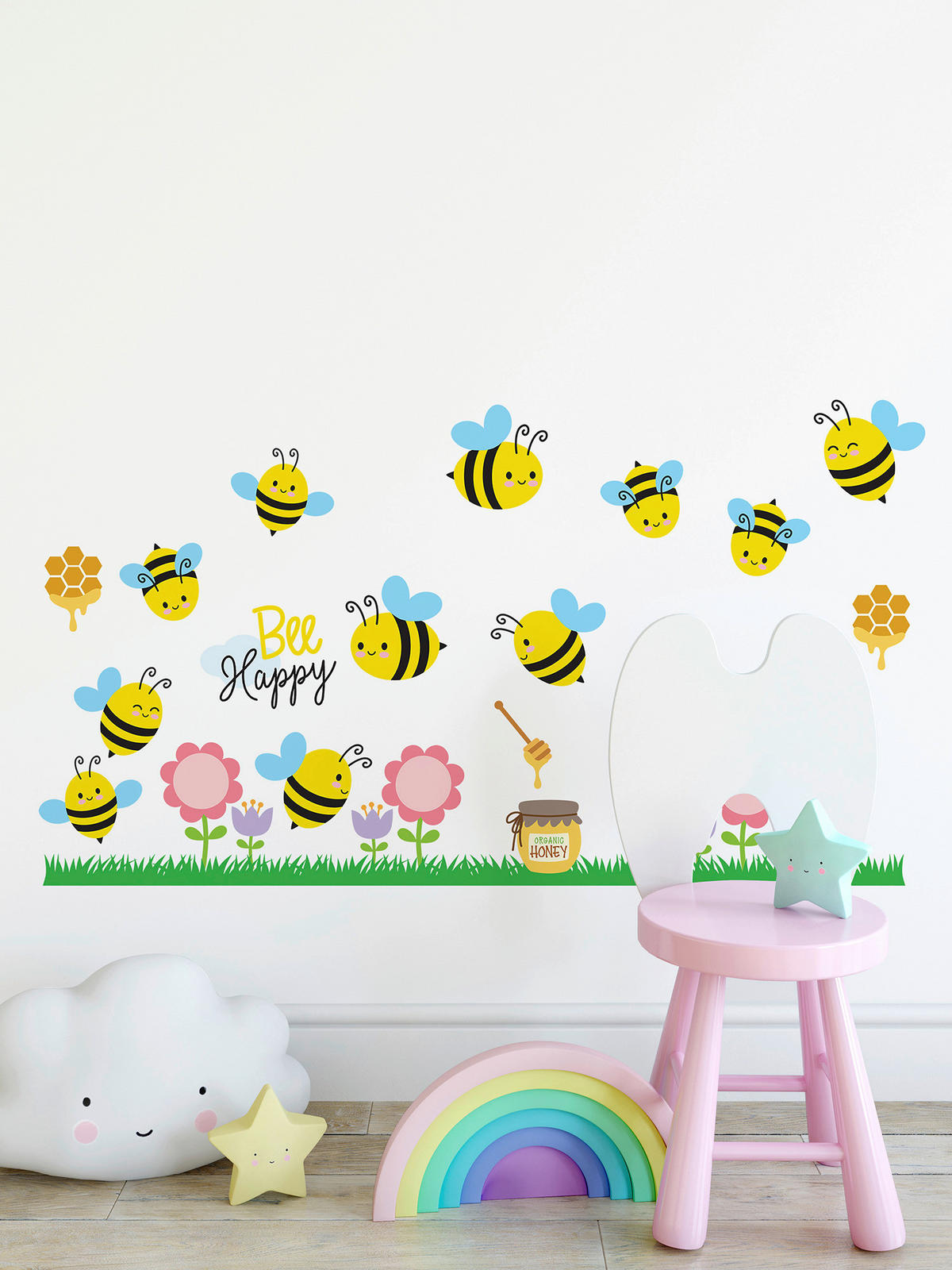 DEKORAČNÍ NÁLEPKA - vícebarevná, Basics, plast (25/35cm) - Euroart