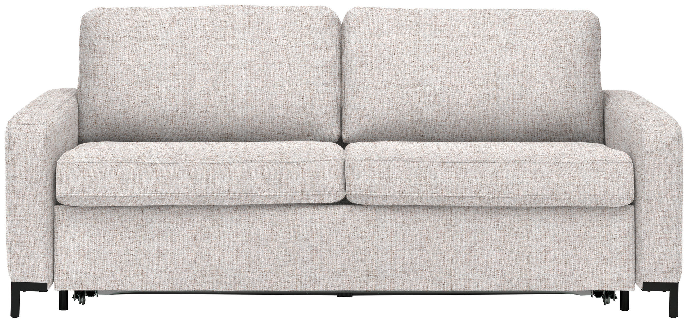 SCHLAFSOFA in Textil Beige  - Beige/Schwarz, Konventionell, Textil/Metall (187/84/97cm) - Welnova