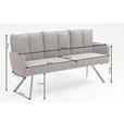 SITZBANK 180/93/67 cm Cord Beige  - Beige/Schwarz, Design, Textil/Metall (180/93/67cm) - Novel