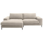 ECKSOFA  in Flachgewebe Beige  177/253 cm  - Beige/Schwarz, Design, Textil/Metall (177/253cm) - Dieter Knoll