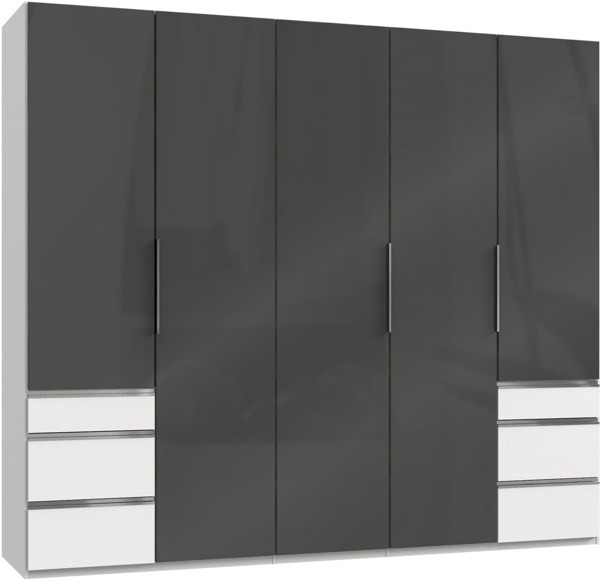 DREHTÜRENSCHRANK in Weiss, Grau  - Chromfarben/Weiss, Modern, Glas/Holzwerkstoff (250/216/58cm) - MID.YOU