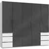 DREHTÜRENSCHRANK in Weiss, Grau  - Chromfarben/Weiss, Modern, Glas/Holzwerkstoff (250/216/58cm) - MID.YOU