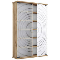 CD-REGAL - Honigeiche, Design, Glas/Holzwerkstoff (60/92/18cm) - MID.YOU